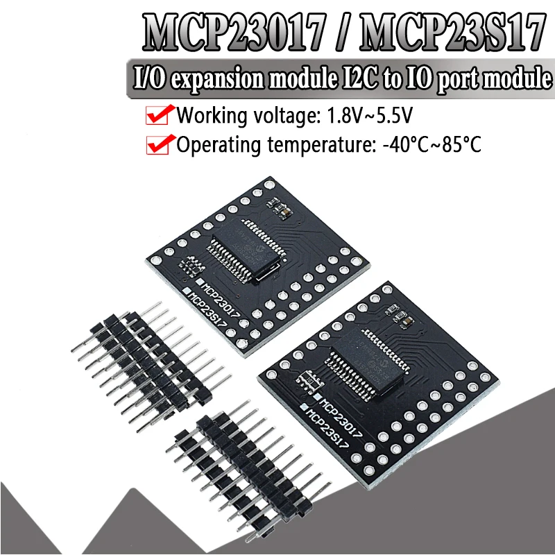 MCP23017 MCP23S17 IEC SPI 16bit I/O Модуль расширения, штыревая панель доска IIC к GIPO конвертер 25mA1 привод питания для Arduino C51