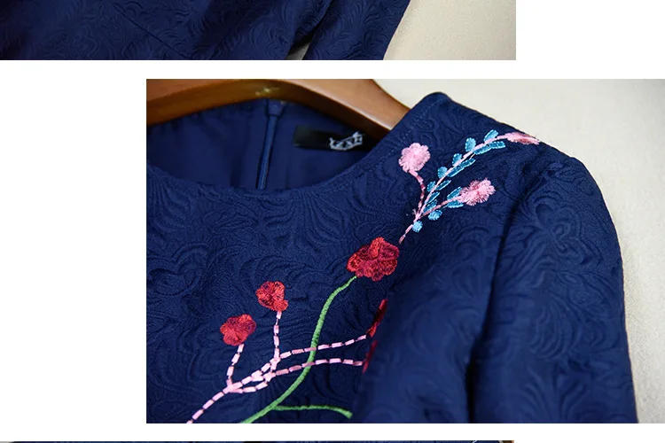 Осень, kpop, Вышитое жаккардовое женское платье с рукавом семь, vestidos elegantes falda, эстетичные женские платья, jupe femme, сексуальные