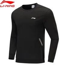 Li-Ning мужской тренировочный свитер серии 82% хлопок 18% полиэстеровый обычный крой сплошной цвет подкладка спортивные толстовки AWDP455 MWW1602