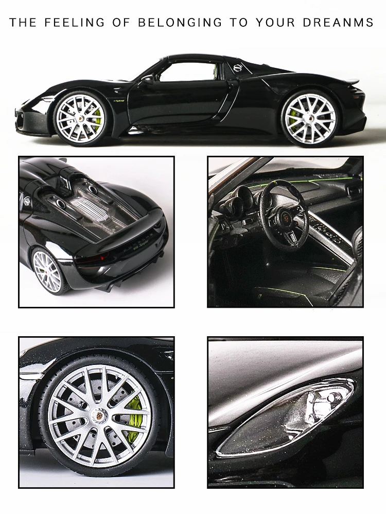 Welly 1:24 Porsche 918 автомобильный брелок для автомобильных ключей имитационная модель