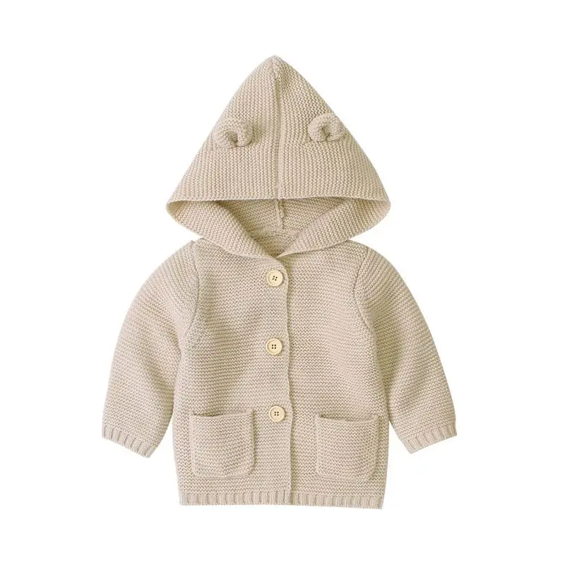 

Autumn Baby Boy Girl Clothes Kids Cardigan Striped Print Knitted Sweater Casual Outerwear Set 0-24M