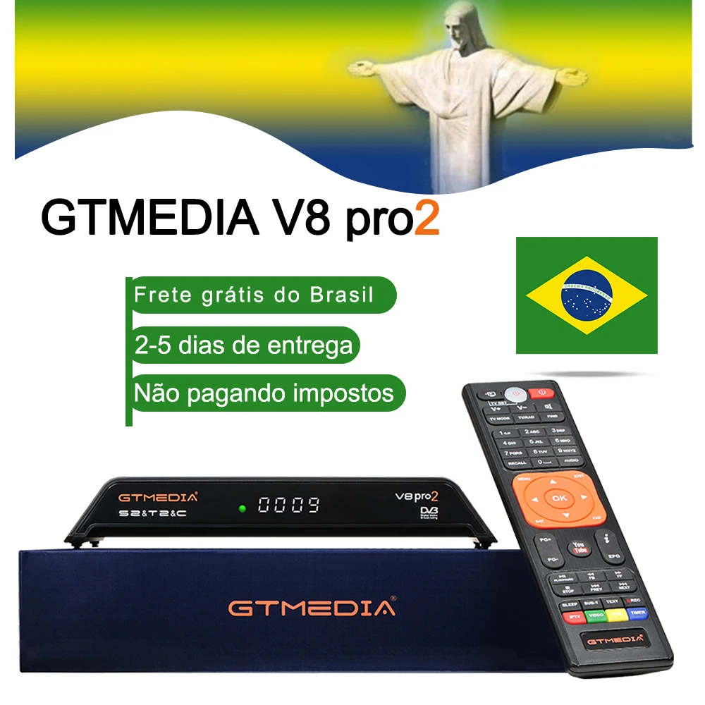 GTMedia V8 Gtmedia V8 pro2 H.265 Full HD DVB-S2/T2/C ISDBT спутниковый приемник встроенный WiFi лучше, чем freesat v8 golde Бразилия