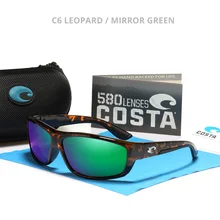 9303 COSTA Polarized Sunglasses Metal 3D logo Mirrored lens Men Driving Fishing Sun glasses UV400 Summer Shades Eyewear women
