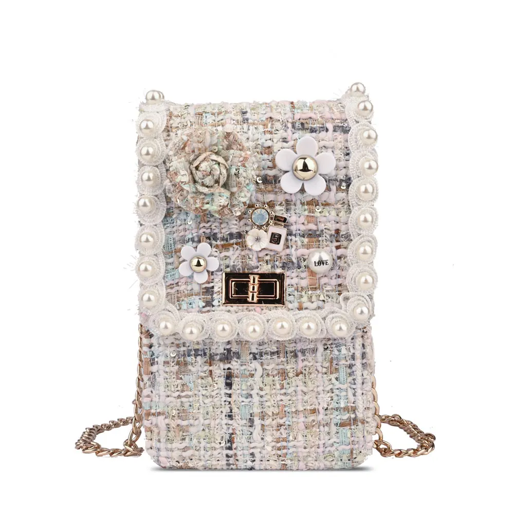 BeigeBlackBlue RARE CREATIVE New Cell Phone Shoulder Bags Lovely Winter Coin Purse Universal Phone Bags Children Purse For Little Things HM6033 - Цвет: BeigeBlackBlue