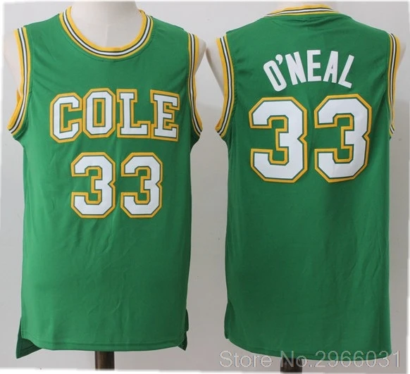 Green Мужские школьные Майки#33 Shaquille О 'Нил, Grenn, размер S-XXL - Цвет: Green