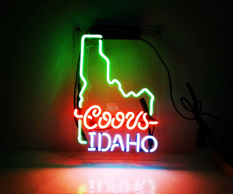 

Neon Light Sign Custom Name Beer Bar Home Decor Open Store Lamp Display coors idaho 14''X9''
