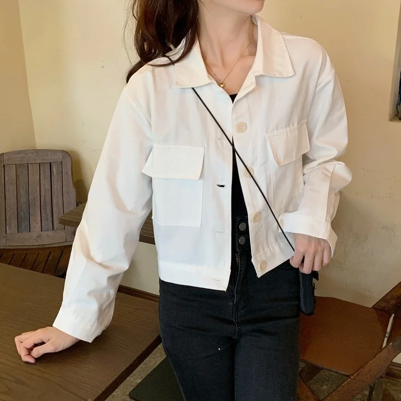 Новые свободные карманные лацканы в Корейском стиле | Женская одежда