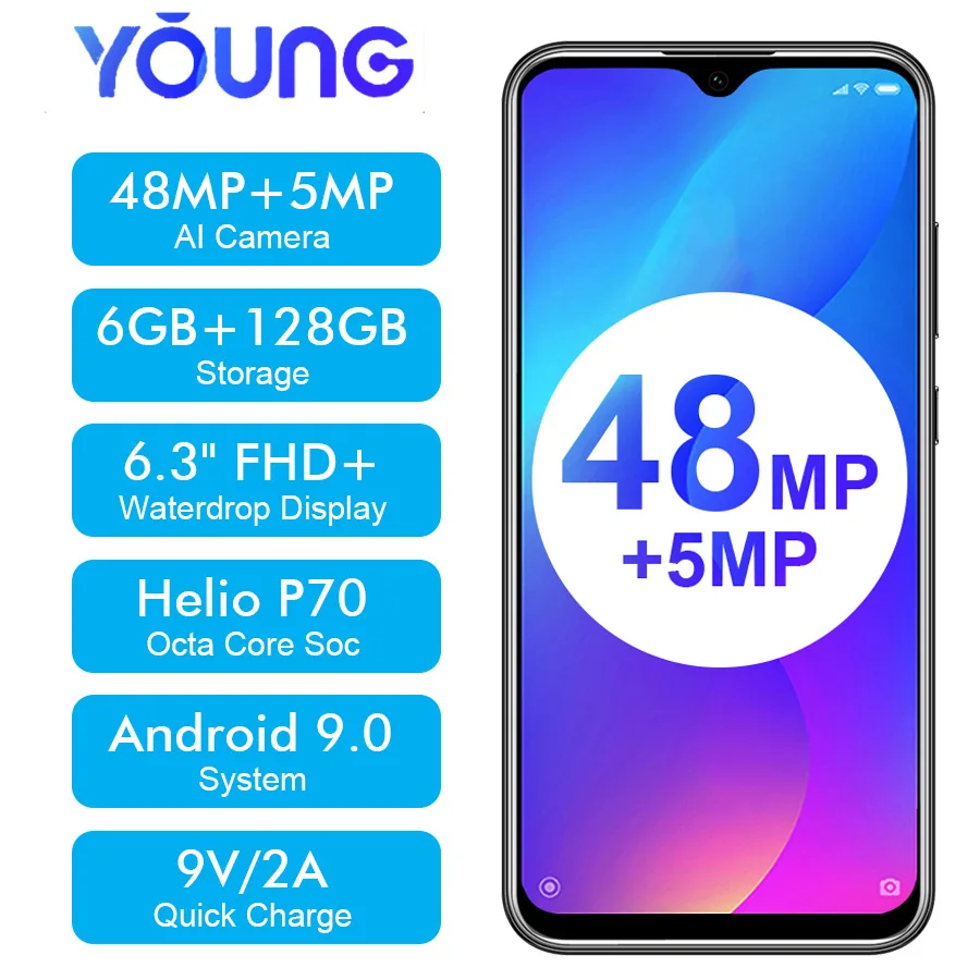 OUKITEL Y4800 6," 19,5: 9 FHD+ Android 9,0 мобильный телефон Восьмиядерный 6G ram 128G rom отпечаток пальца 4000mAh 9 V/2A распознавание лица Smartp