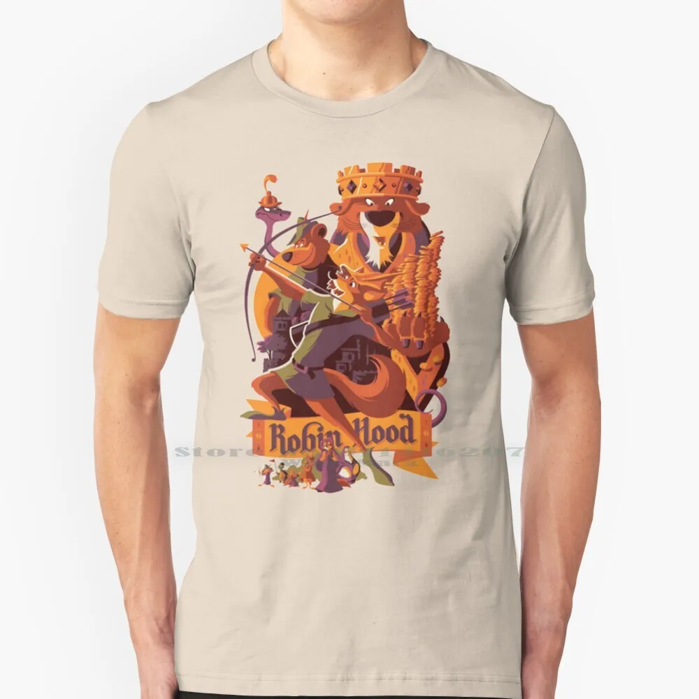 Robin Hood Cartoon Merch T Shirt 100% Puro Cotone Robin Hood Robin Fox Una Volta Ouat Abc Lion Bear Una Volta Oncer Oncer