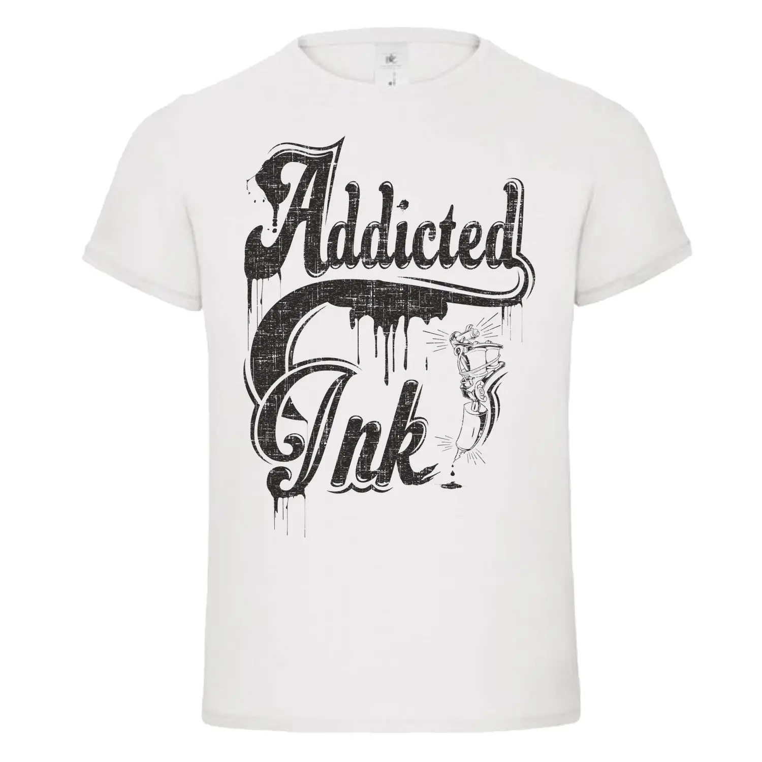 ADDICTED TO INK tattooed gun artist typograph words dtg mens t shirt tees Hip Hop men tshirt rock Unisex Fashion Tops | Мужская одежда