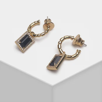 

Amorita boutique Stylish small square pendant simple drop earrings