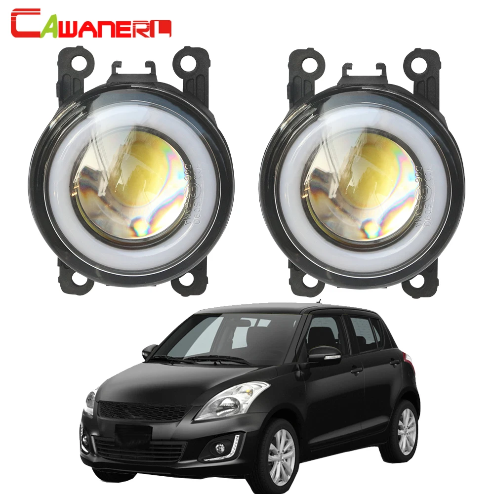 

Cawanerl для Suzuki Swift MZ EZ хэтчбек 2005-2015 Автомобильный светодиодный противотуманный светильник COB глаза ангела фары DRL Дневной ходовой огонь H11 3000LM 12V