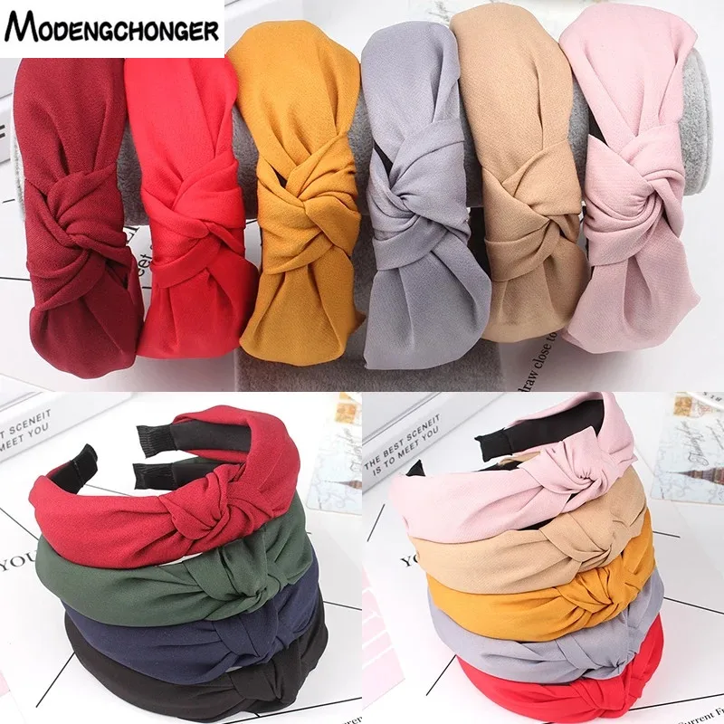 

Simple Cloth Headband Cross Cotton Soft 1PC Bow Knot Turban Hairband Comfortable Seaside Girl Sweet Gift Solid Hair Accessorises