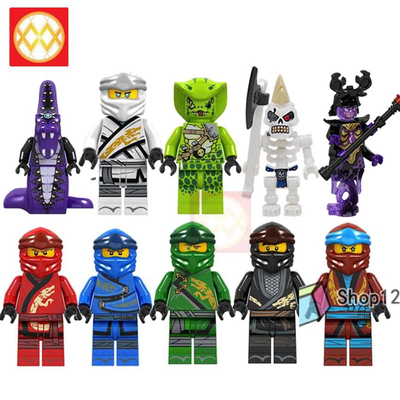 

Chap Rai Scout Building Blocks Snakes Jay Zane Nya Lloyd Nuckal Chokun Snake Skeleton Bone Soldier Brick Toys for Children