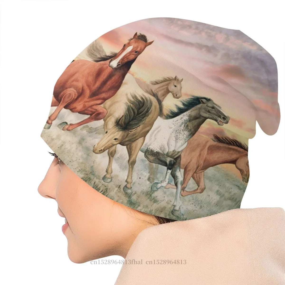 Bonnet Hats Galloping Horses Art 