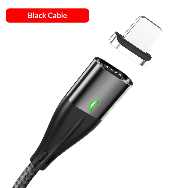Магнитный кабель 3A type C кабель для быстрой зарядки для huawei samsung зарядный кабель для передачи данных type C для IPhone 6 6S 7 8 X XS MAX - Цвет: Black Cable