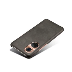 Luxury Slim Vegan Leather Phone Case for Honor 9S (Black)