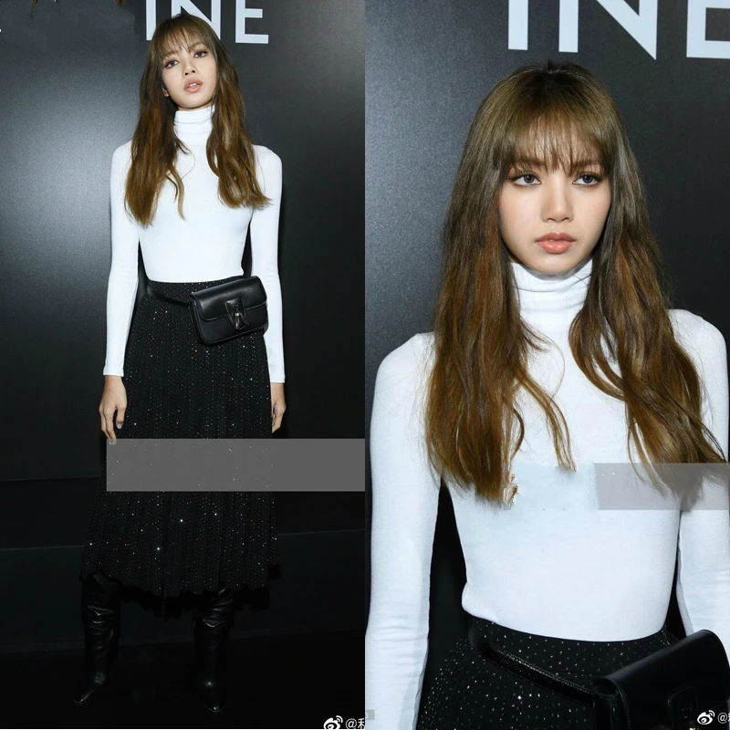 Kpop Blackpink Lisa новые вентиляторы такой же белый свитер женская уличная одежда модные женские толстовки пуловер корейские Теплые Топы