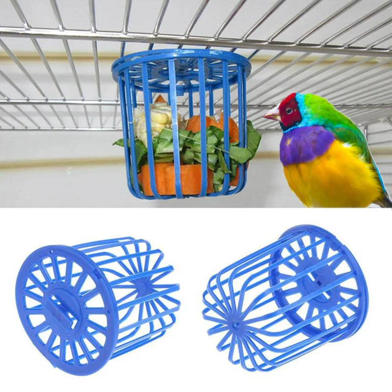 

Bird Parrot Feeder Cage Fruit Vegetable Holder Cage Accessories Hanging Basket Container Toys Pet Parrot Feeder Supplies