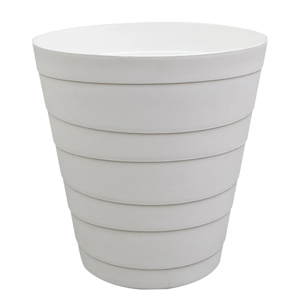 Modern Fashion White Stripe Trash Can Rubbish Bin Bedroom Study Wastebasket