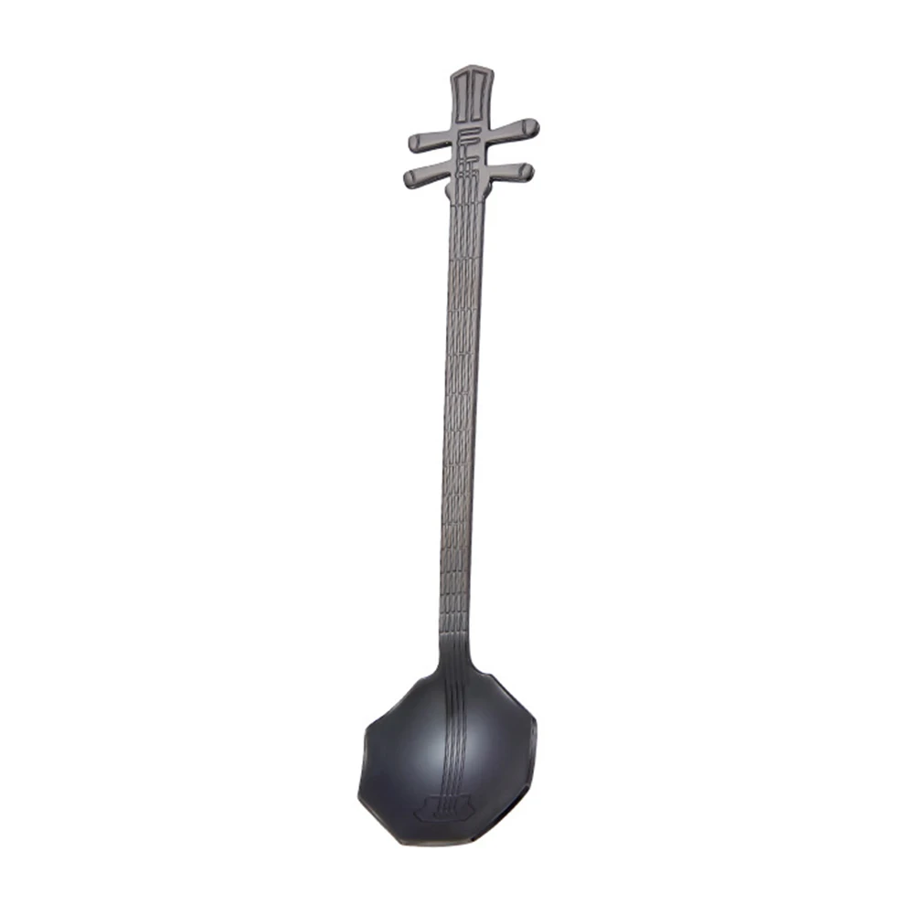 Черный Multifunctional Home Teaspoon Stainless Steel Durable Gifts Musical Instrument Accessories Dessert Kitchen Bar Coffee Spoon - Цвет: Черный