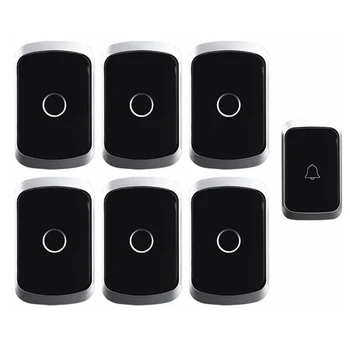 

Wireless Waterproof Doorbell 300M Remote US EU UK AU Plug LED Flash Home Cordless Calling Bell Chime 1 Button 6 Receivers