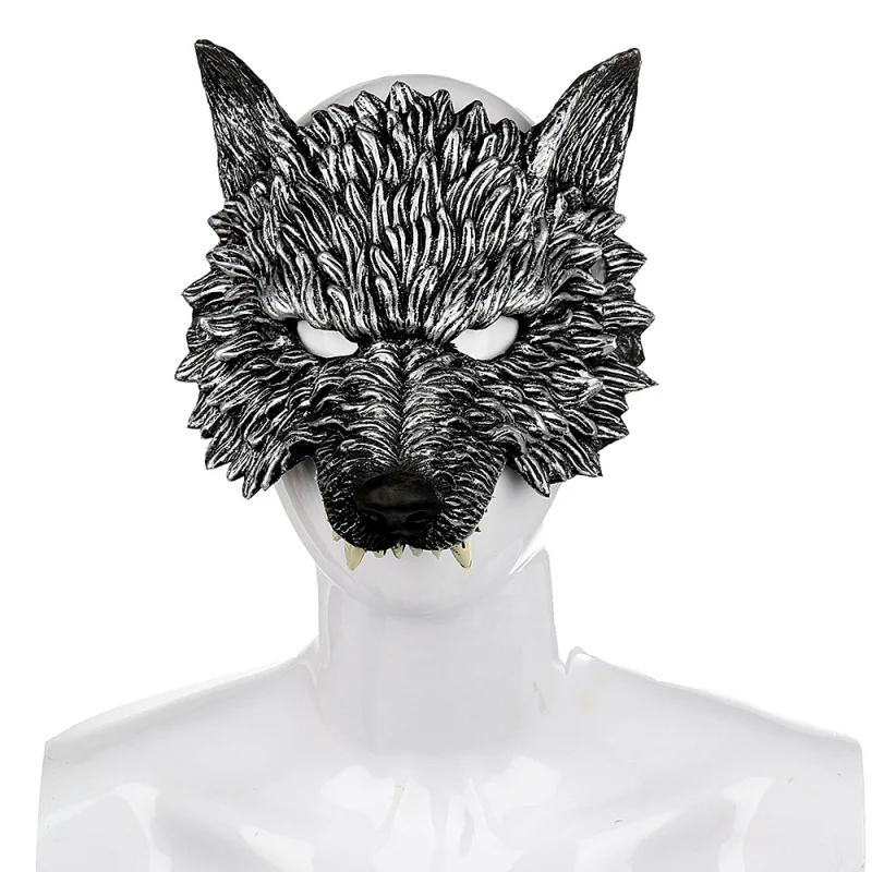 Волк маска на Хеллоуин для косплея ужас животных Костюм Карнавал 3D животное страшная маска для мужчин и женщин