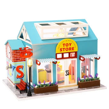 

3D Wooden Dollhouse DIY Model Miniature Furniture with LED Light Kid Toys for Children Adult House Assemble Educational DIY Toys