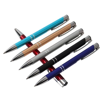 

6PCS Office Metal Ballpoint Pen 6 Colors 0.7mm Ball Pen Set For School Office Supplies Stationery Press Ballpoint Pens