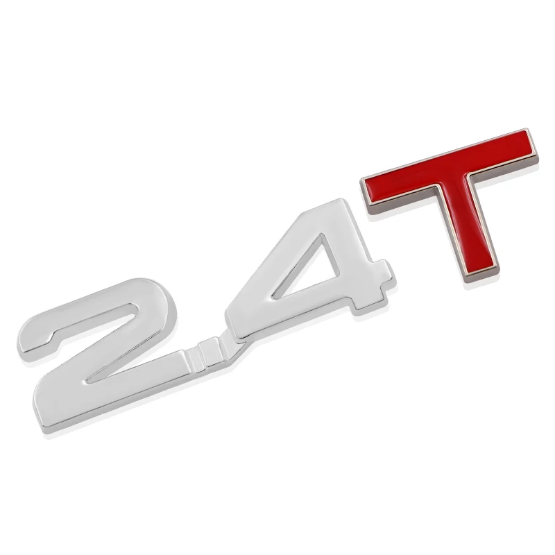 2.4T Автомобильный Стайлинг 3D металлический Стикеры 1,0 1,2 1,3 1,4 1,5 1,6 1,8 2,0 2,2 2,3 2,4 2,5 2,8 3,0 T номер Авто Наклейки Аксессуары для экстерьера - Название цвета: 2.4T