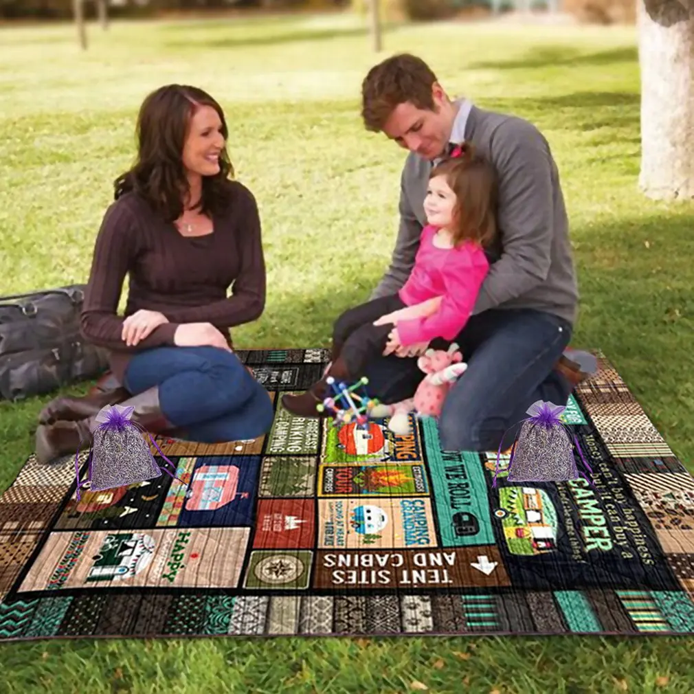 Sun Moon Exquisite Beach Clean Picnic Tent Floor Mat Lawn Spring Tour Autumn Tour Picnic Cloth Camping Blanket