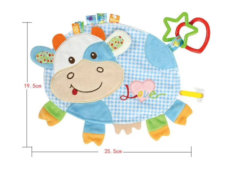 Детская плюшевая кукла, мягкое полотенце для скота, свинья, Лев, слон, игрушка для младенцев, кукла с резиновым кольцом, игрушка для детей