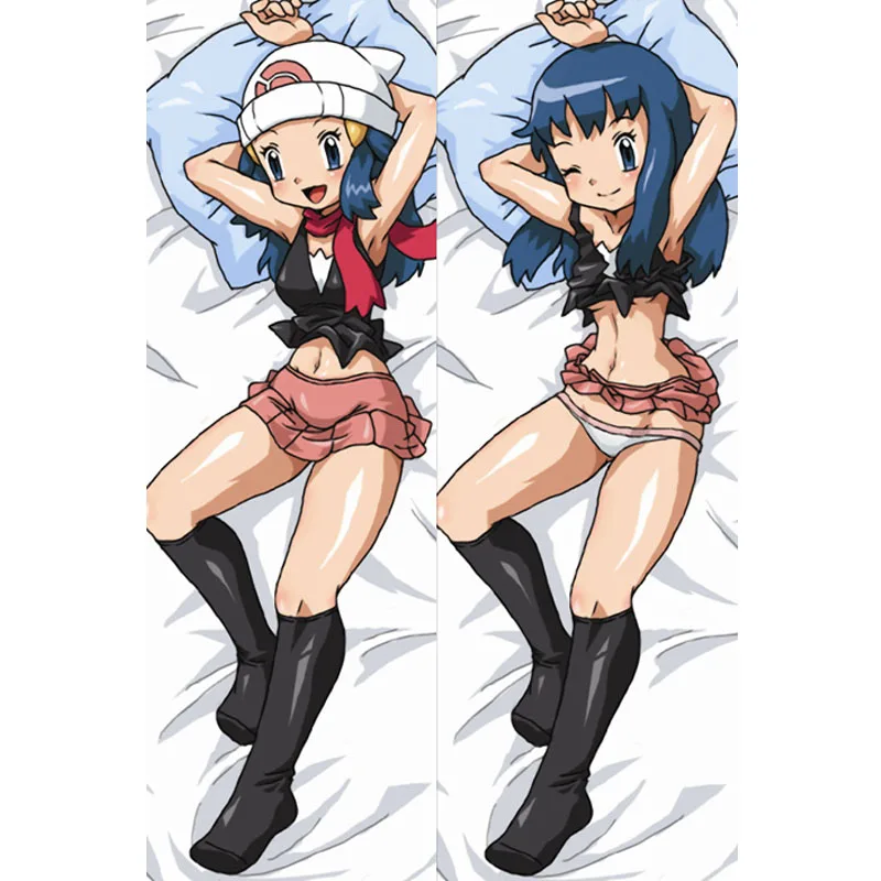 

Japan Anime Game Pokemon Dakimakura Dawn Hugging Body Pillow Cover Anime Girl Cushion Pillow Case Otaku Cosplay DIY Custom Gift