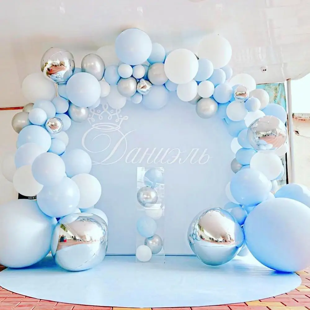 

Blue Macaron Balloons Arch Kit Pastel Balloons Garland Rose Gold Confetti Globos Wedding Party Decor Baby Shower Supplies