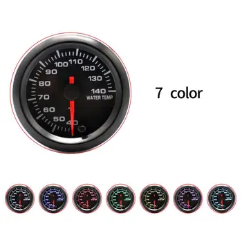 

7 Color 40-140℃ Electric Water Temperature Gauge Kit For 12V Car & Truck - 2-1/16" 52mm, Black