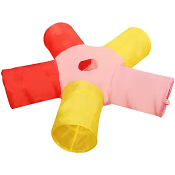 

Indoor 5-way Collapsible Cat Tunnel Tube Kitty Tunnel Bored Cat Pet Toys Peek Hole Toy Cat Puppy Kitty Kitten Rabbit Play Toy