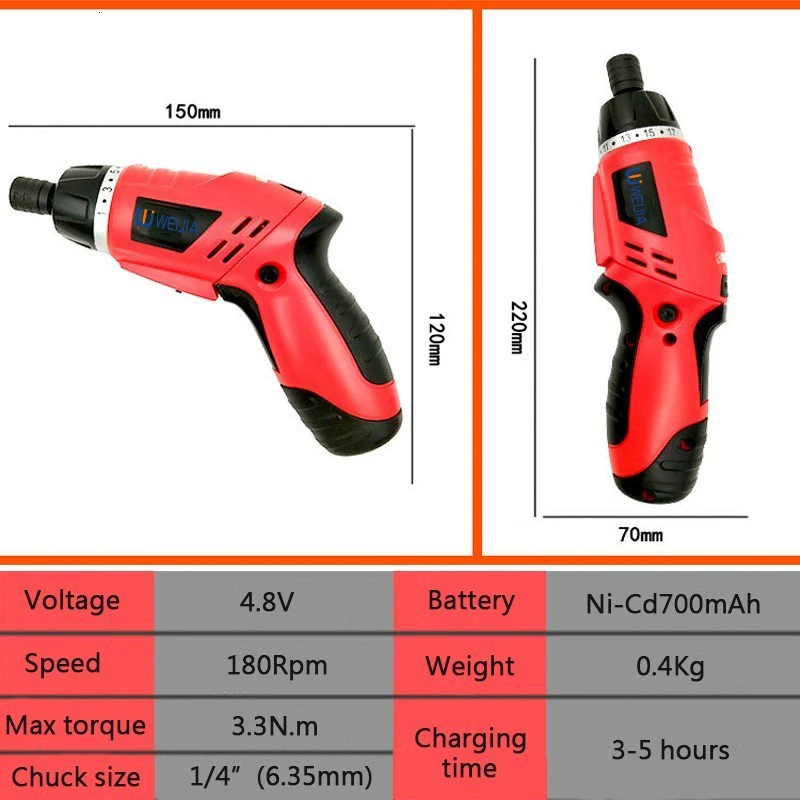 Беспроводная электрическая отвертка 4 8 В Мини дрель 13 в 1 домашний набор