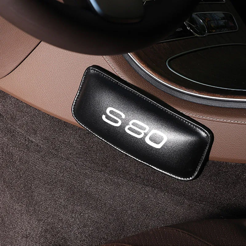 Car Seat Accessories Car Knee Pad for Volvo S80 Thigh Support Leather Pillow Universal Interior Soft Cushion