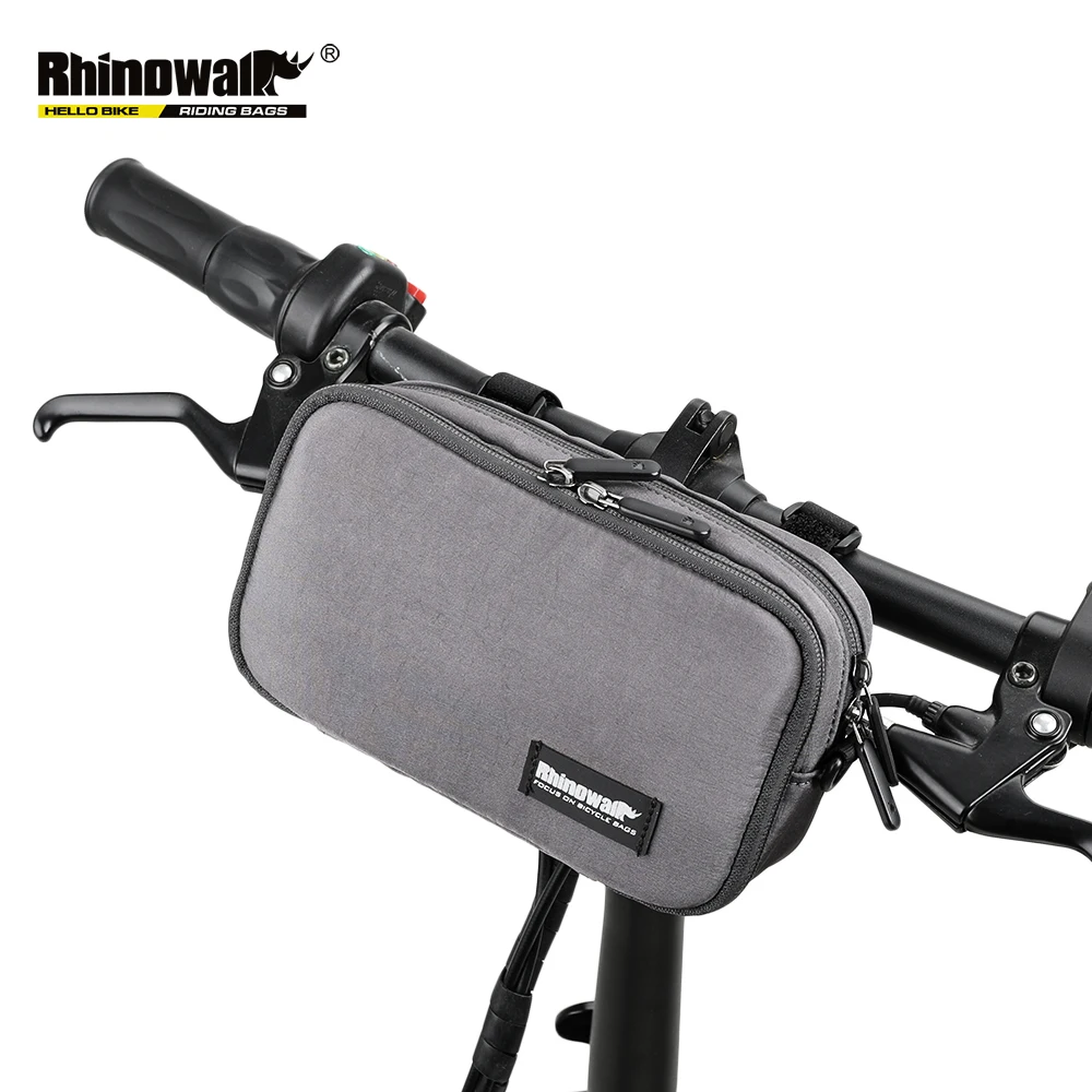 Сумка для велосипеда Rhinowalk, многофункциональная велосипедная Передняя сумка-корзинка, держатель для телефона на плечо, велосипедная сумка - Цвет: Grey