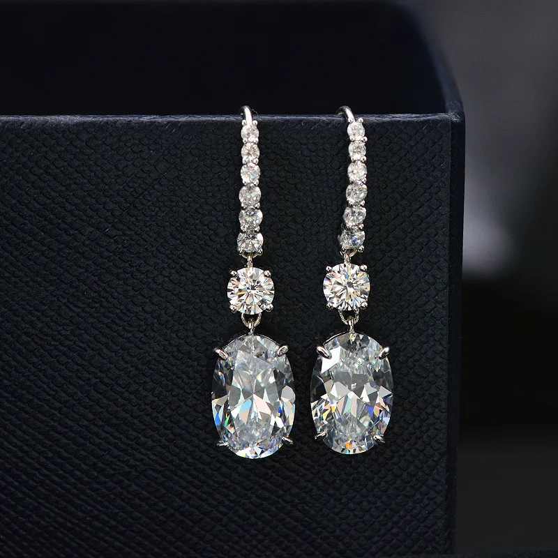 

2020 Original 925 sterling silver 3ct Diamond Dangle Earring Jewelry Gemstones Party Wedding Drop Earrings for Women Bridal Gift