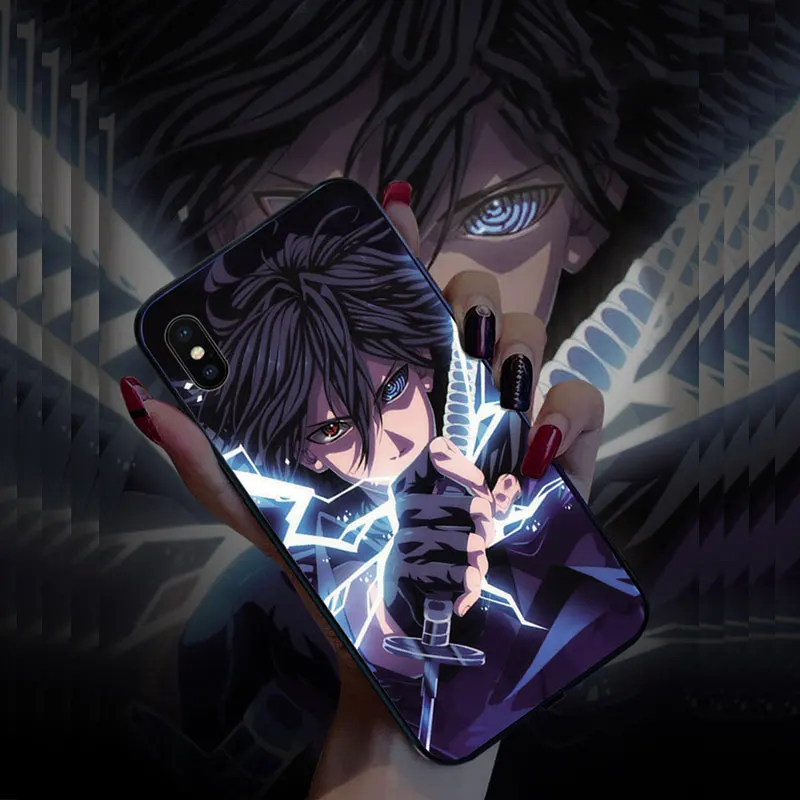 Yagoo умный светодиодный светящийся Sasuke Narut чехол для телефона для iPhone X XS XR MAX 6 6S 7 8 Plus чехол s задняя крышка Funda роскошный силиконовый