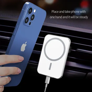 Magnetic Car Wireless Chargers Qi Phone Charger Wireless Air Vent for iphone 12 13 Mini Pro Max Magnet Adsorb Fast Wireless 15W