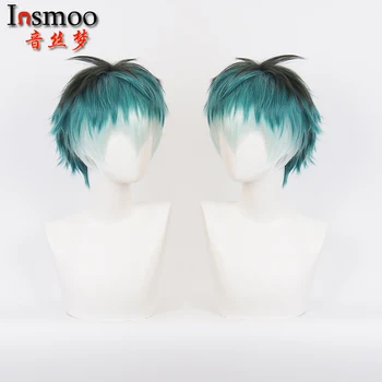 

Division Rap Battle Hypnosis MIC Sasara Nurude Wigs Cosplay Costume Short Heat Resistant Synthetic Green Gradient Hair+wig cap