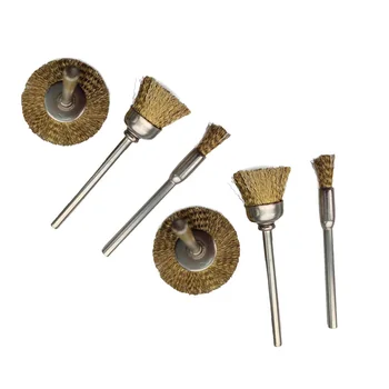 

6pcs Rotary Pen Shape Flat Cup Steel Wire Brushes Polishing Rujst Remover Brush