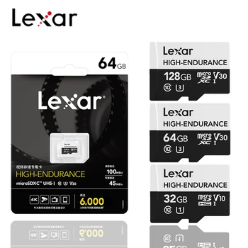 

Lexar High Endurance Micro SD Card 128GB 64GB 32GB SDHC SDXC V30 C10 UHS-I Max 100MB/s Waterproof TF Card Memory For 4K Video