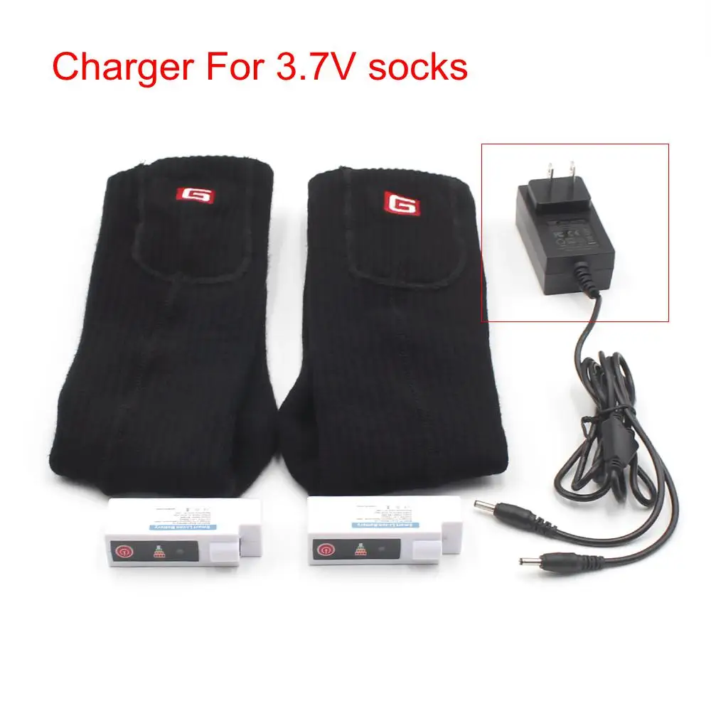 For 3.7V socks Штепсельное зарядное устройство для ЕС/США для глобальной литий-ионной батареи Vesion, носки с подогревом/перчатки с подогревом - Color: For 3.7V socks