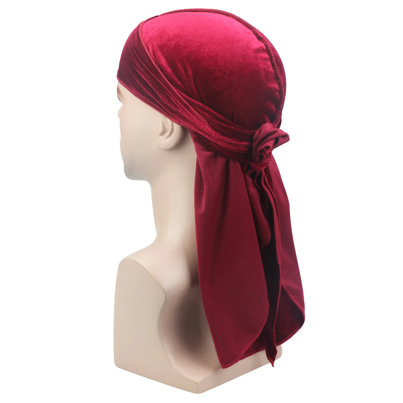 mens blanket scarf Muslim Mens Turban Durag Hair Accessories Velvet Headwear Covers Bow Bandanna Cap Hijab Long Tail Hats head scarf men