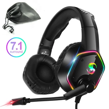 

7.1 LED Gamer Headphone with HD Mic For PS4 Phone Noise Cancel Gaming Headset 3.5 Jack Over Ear PC Computer auriculares with Bag