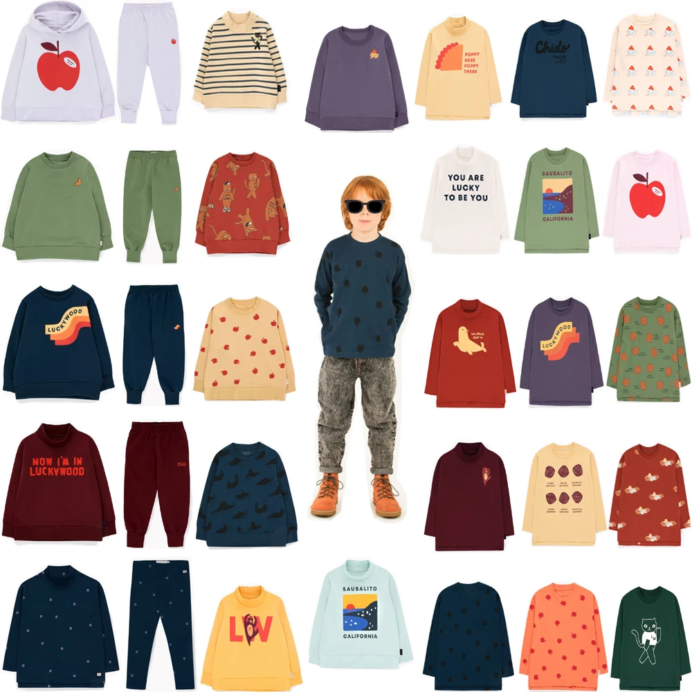 Комплект одежды для детей, Осень-зима, футболка для мальчиков и девочек, леггинсы, детский хлопковый свитер, штаны, детская одежда
