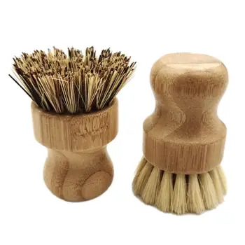 

Palm Pot Brush Bamboo Round Mini Scrub Brush Natural Scrub Brush Wet Cleaning Brush Scrubber Household Bowl Dish Washing Tools